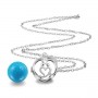 Collier bola de grossesse cœur avec boule bleue