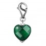 Collier bola de grossesse avec pendentif cœur vert et boule rose mom