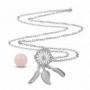 Collier bola de grossesse attrape-rêves fleur plumes et boule rose