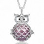 Collier bola de grossesse hibou et boule rose