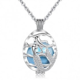 Collier bola de grossesse œuf sirène boule bleue