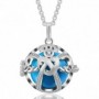Collier bola de grossesse ange avec cristaux et boule bleue