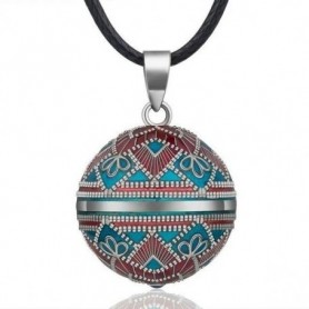 Collier bola de grossesse motif ethnique étoile bleu rouge