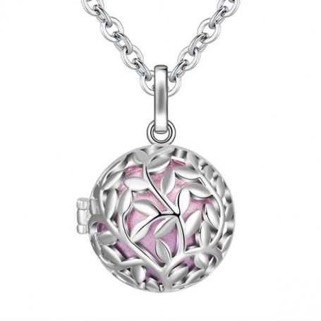 Collier bola de grossesse arbre de vie boule rose