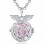 Collier bola de grossesse ailes d’anges cristaux boule rose