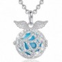 Collier bola de grossesse ailes d’anges cristaux boule bleue