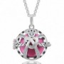 Collier bola de grossesse ange avec cristaux et boule rose