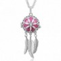 Collier bola de grossesse attrape-rêves fleur cristal boule rose