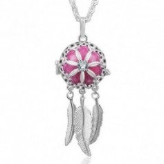 Collier bola de grossesse attrape-rêves fleur cristal boule rose