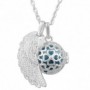 Collier bola de grossesse pendentif aile d’ange et trèfles boule bleue