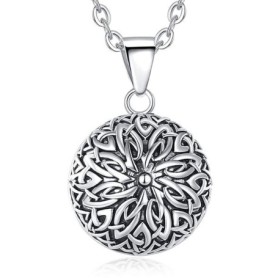 Bola de grossesse fleur gravée plaqué argent