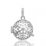 Collier bola de grossesse flocon de neige avec cristal boule rose