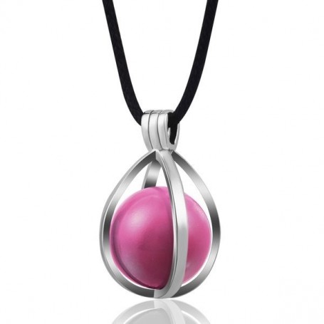 Collier bola de grossesse en forme d’œuf avec boule fuchsia