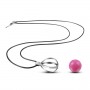 Collier bola de grossesse en forme d’œuf avec boule fuchsia