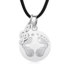 Bola de grossesse double pendentif Clé de Sol Empreintes de Pieds 