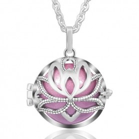 Collier bola de grossesse fleur de lotus avec boule violette