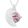 Collier bola de grossesse aile d’ange avec boule rose