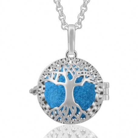 Collier bola de grossesse arbre avec boule bleue