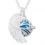 Collier bola de grossesse aile d’ange avec boule bleu turquoise