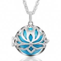 Collier bola de grossesse lotus avec boule bleue