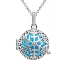 Collier bola de grossesse flocon de neige avec cristal